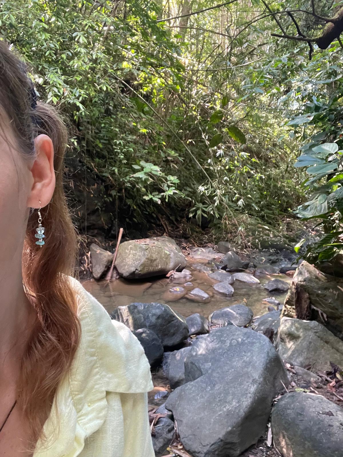 Handcrafted earrings with blue topaz and rock crystal, premium 925 sterling silver