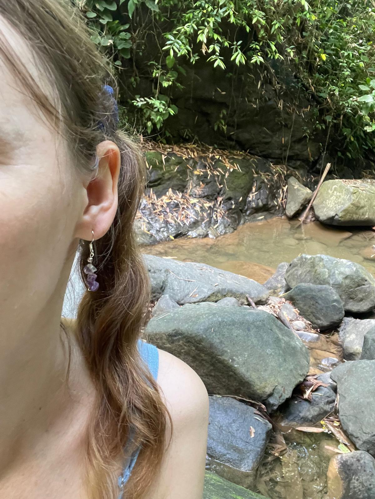 Handmade amethyst earrings, premium 925 sterling silver