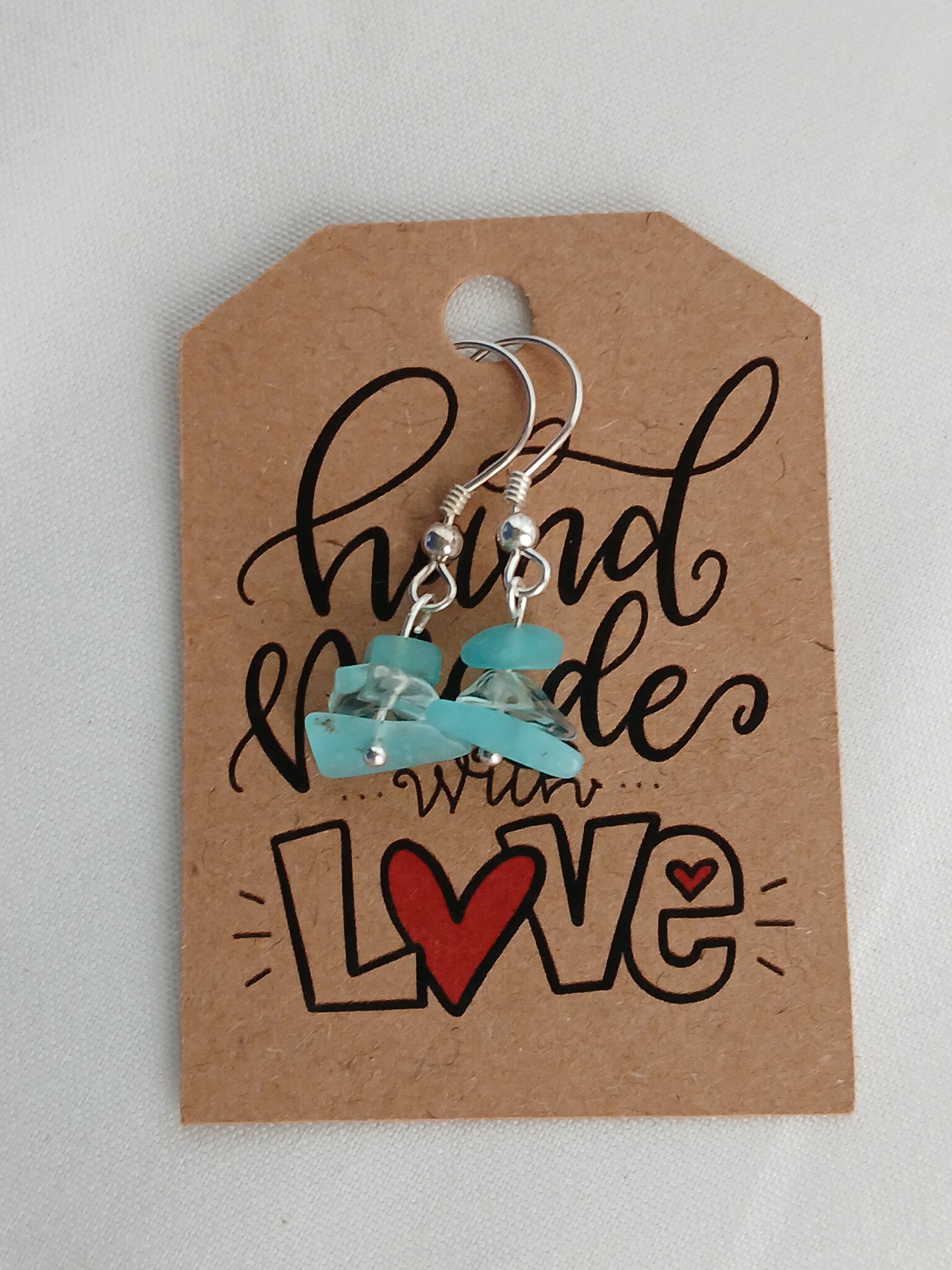 Handcrafted aquamarine and rock crystal earrings, premium 925 sterling silver