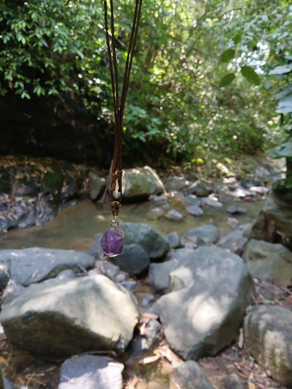 amethyst pendant, made in Costa Rica