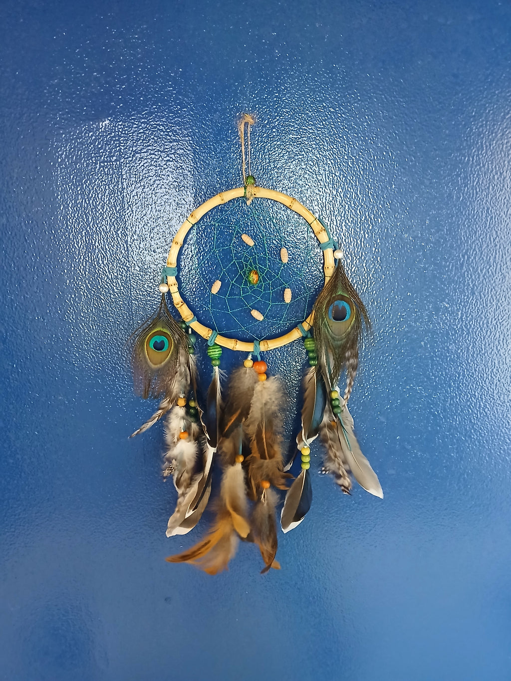 dream catcher with amber and pearls