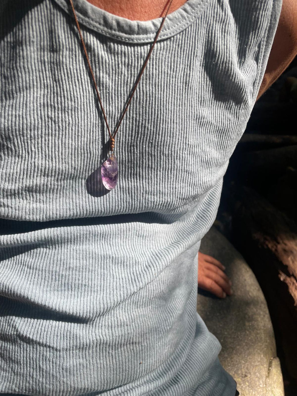 amethyst pendant, made in Costa Rica