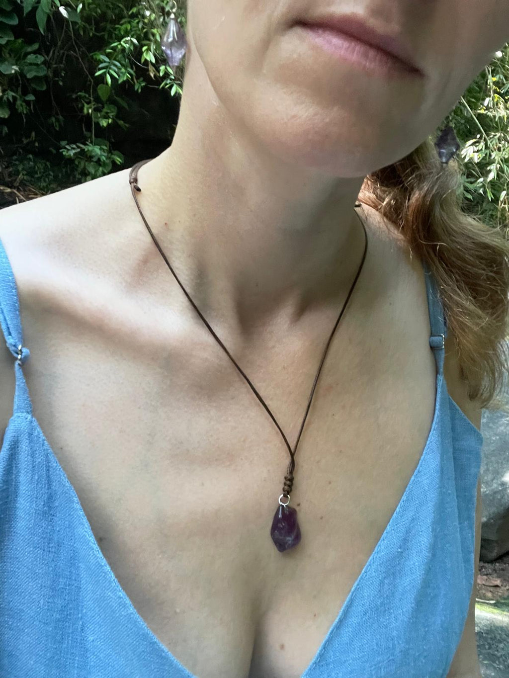 amethyst pendant, made in Costa Rica