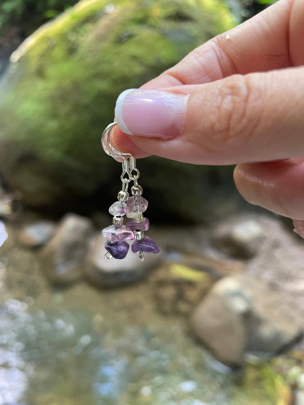 Handmade amethyst earrings, premium 925 sterling silver