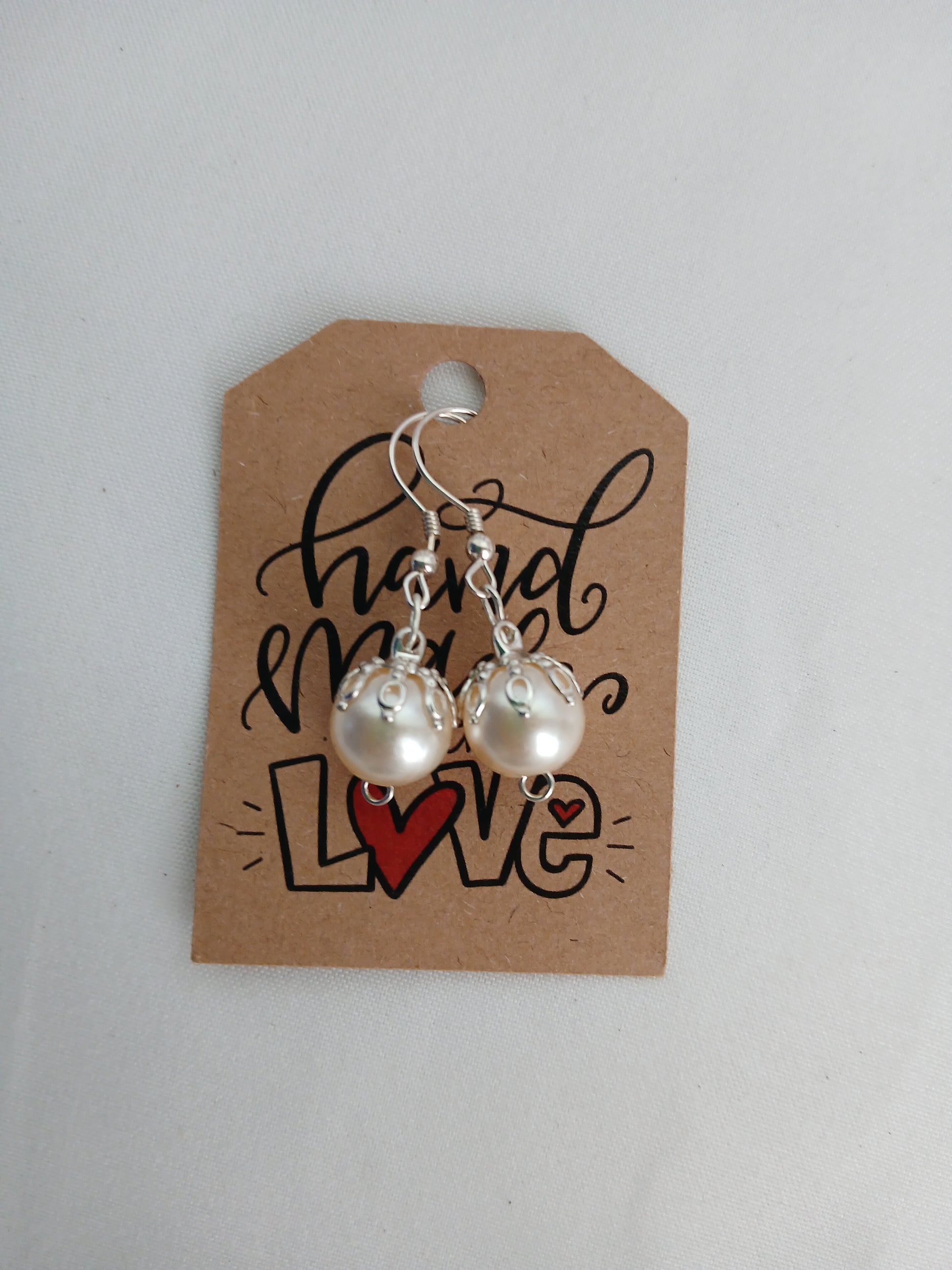 Earrings with natural pearls from the Caribbean Sea premium 925 sterling silver