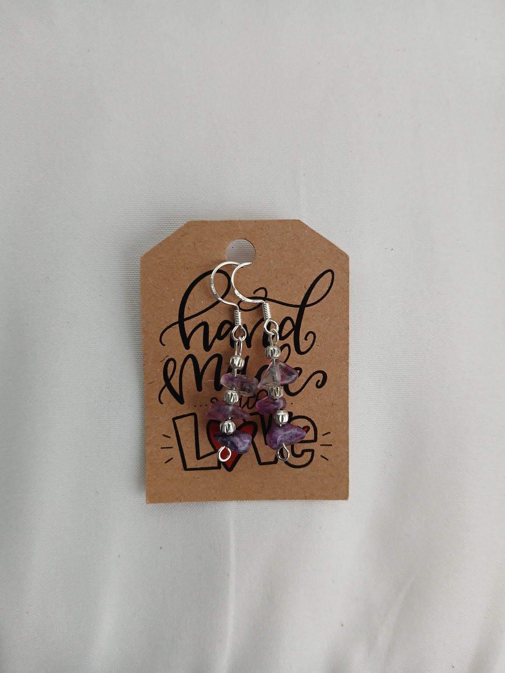 Handmade amethyst earrings, premium 925 sterling silver