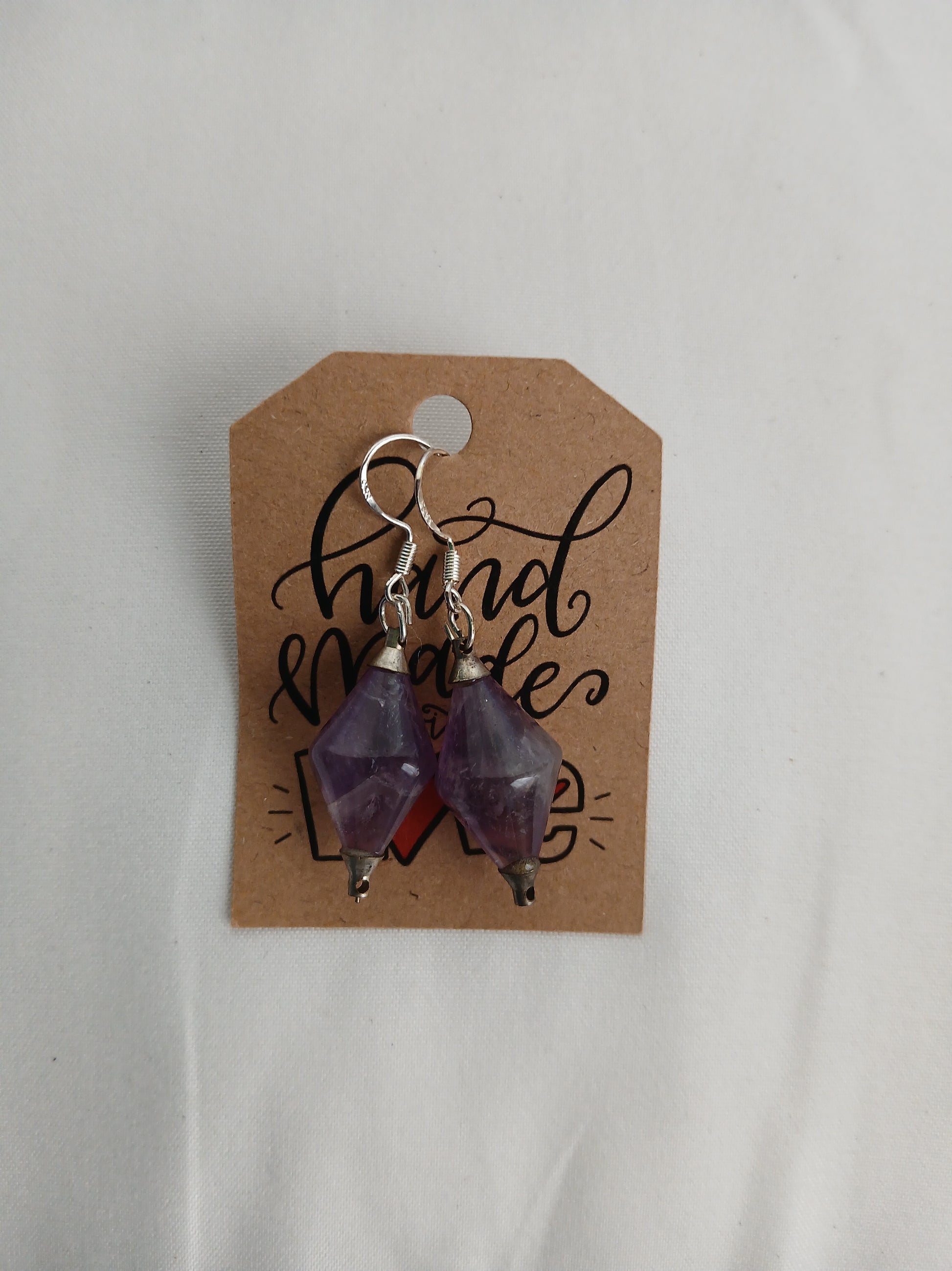 Handcrafted amethyst earrings in premium silver